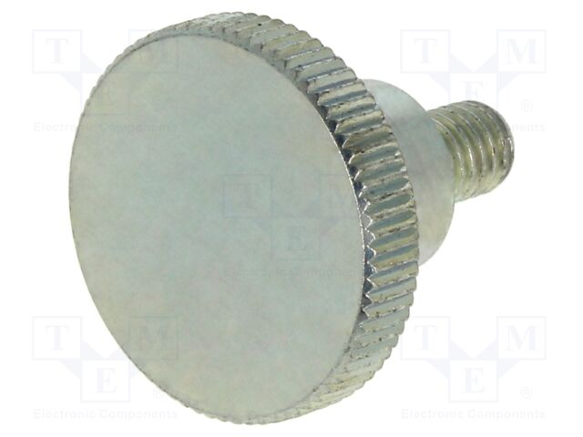 Knob; Ø: 24mm; Ext.thread: M6; 10mm; H: 15mm; steel; knurled