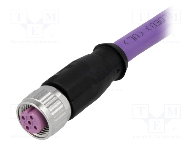 Plug; M12; PIN: 4; female; B code-Profibus; 7.5m; Insulation: PVC