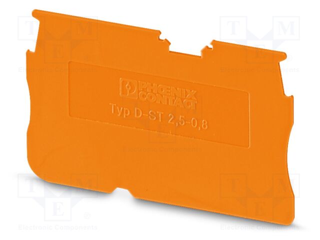 End piece; L: 29mm; W: 0.8mm; H: 48.6mm; Body: orange