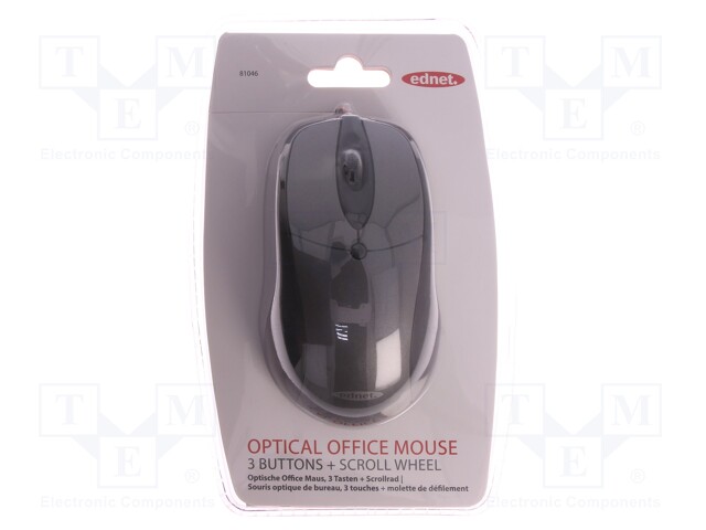 Optical mouse; black; USB; wired; No.of butt: 3; 1.5m; 800dpi