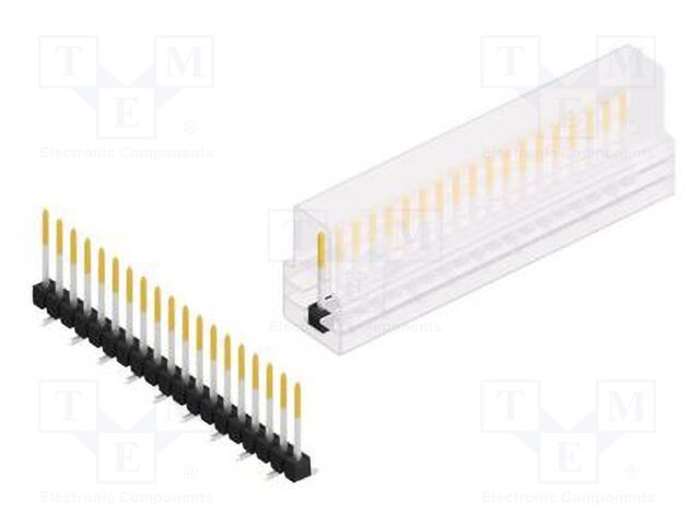 Connector: pin strips; pin header; male; PIN: 19; 2.54mm; SMT; 1x19