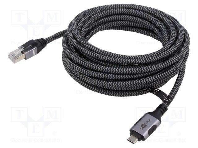 Cable; USB 3.1; RJ45 plug,USB C plug; 15m; 1Gbps; Øcable: 5.6mm