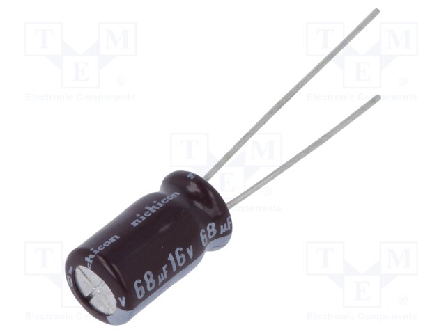 Capacitor: electrolytic; low impedance; THT; 68uF; 16VDC; ±20%