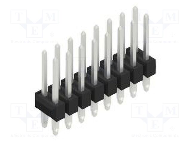 Connector: pin strips; pin header; male; PIN: 16; 2.54mm; THT; 2x8