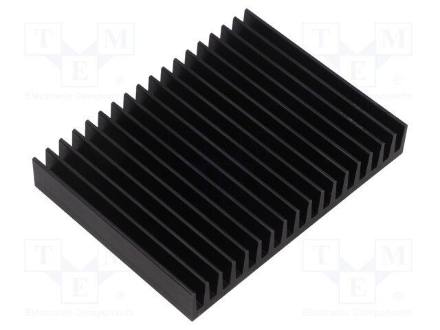 Heatsink: extruded; grilled; black; L: 75mm; W: 100mm; H: 15mm