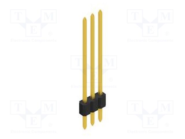 Connector: pin strips; pin header; male; PIN: 3; 1.27mm; THT; 1x3