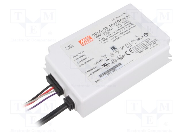 Power supply: switched-mode; Communication: DALI; LED; 64.4W; IP67