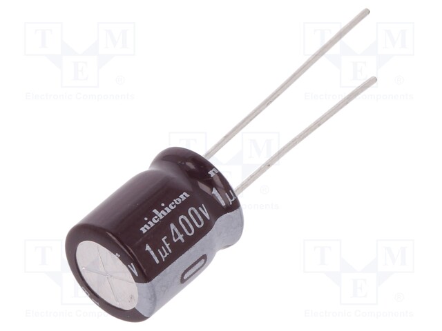 Capacitor: electrolytic; low impedance; THT; 1uF; 400VDC; ±20%
