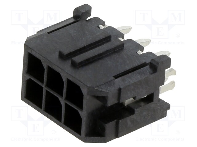 MicroFit 3.0 V PTH Hdr /Clip DR Tin 6Ckt