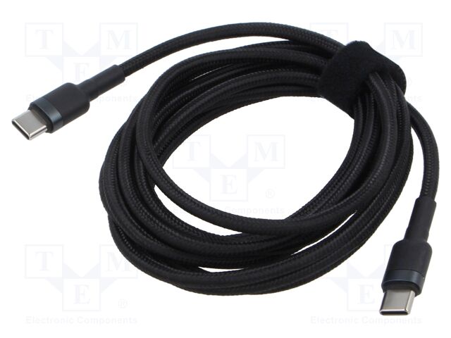 Cable; High Speed,USB 2.0; USB C plug,both sides; 2m; black; 100W