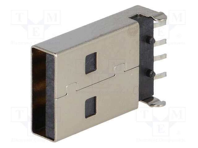 Plug; USB A; on PCBs; SMT; PIN: 4; horizontal; USB 2.0