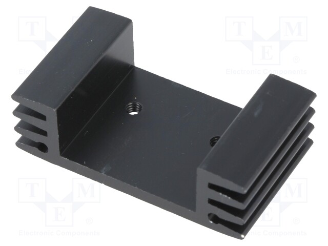 Heatsink: extruded; U; TO220; black; L: 25mm; W: 43mm; H: 13mm