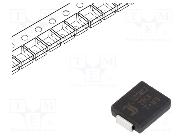 Diode: transil; 3kW; 31.1÷34.5V; 66A; bidirectional; SMC