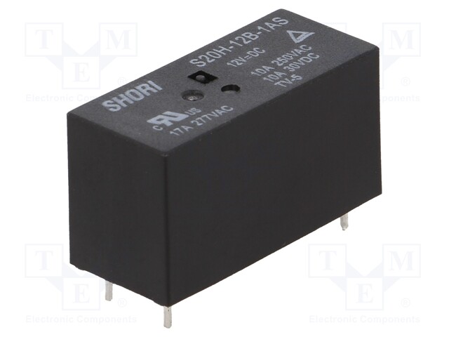 Relay: electromagnetic; SPST-NO; Ucoil: 12VDC; Icontacts max: 12A