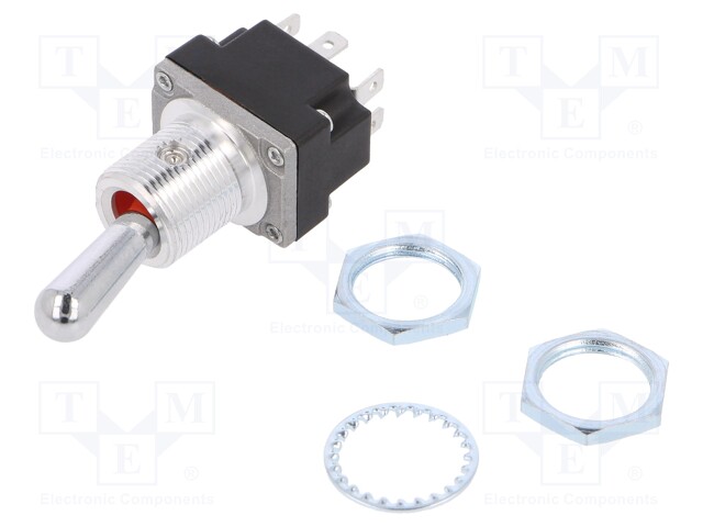 Switch: toggle; Pos: 2; DPDT; (ON)-ON; 5A/28VAC; Leads: screw; IP67