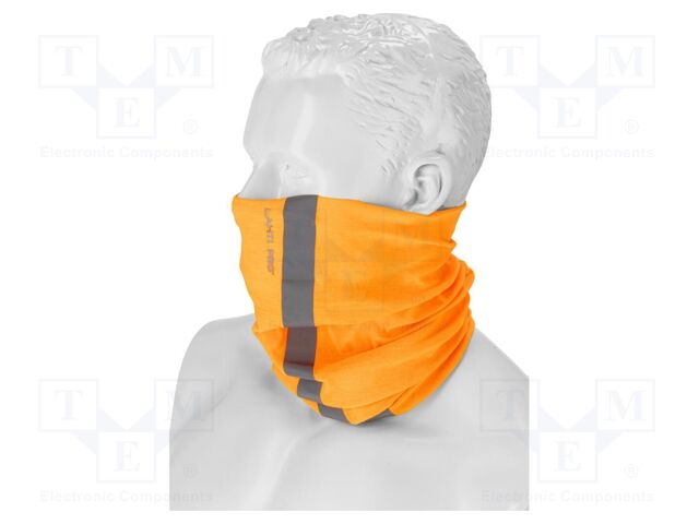 All-purpose tube scarf; flexible; orange; microfibre polyester
