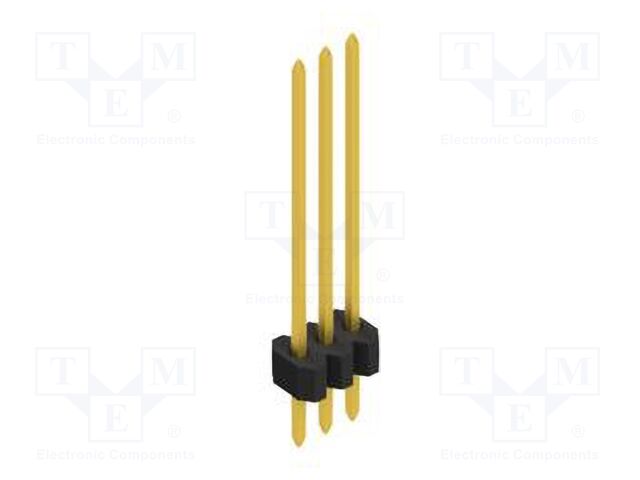 Connector: pin strips; pin header; male; PIN: 3; 1.27mm; THT; 1x3