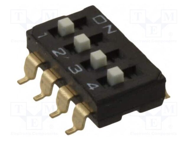 Switch: DIP-SWITCH; Poles number: 4; ON-OFF; 0.025A/24VDC; Pos: 2