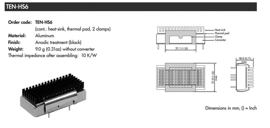 Power supplies accessories: heat sink