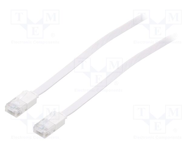 Patch cord; U/UTP; 5e; stranded; CCA; PVC; white; Len: 0.5m