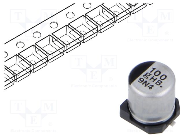 Capacitor: electrolytic; SMD; 100uF; 4VDC; Ø5x5.8mm; ±20%; 2000h