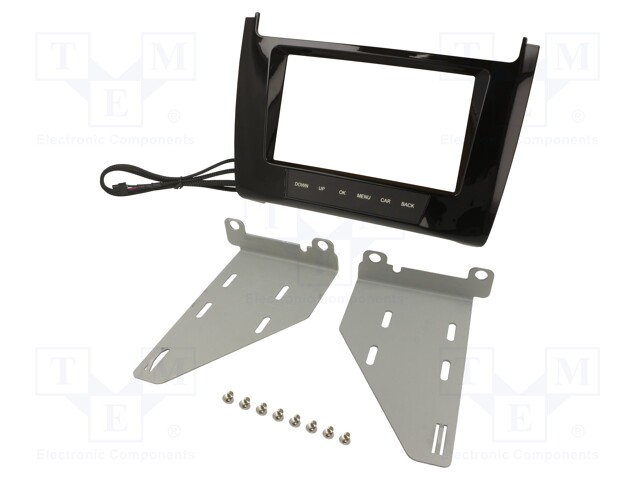 Radio mounting frame; VW; 2 DIN; black gloss