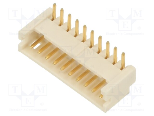 Socket; wire-board; male; DF13; 1.25mm; PIN: 10; THT; on PCBs