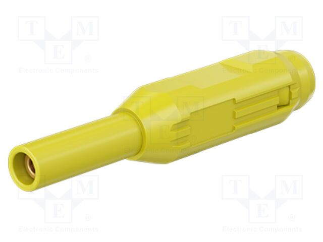 Socket; 1,5mm banana; yellow; soldered,crimped; insulated; 0.5mm2
