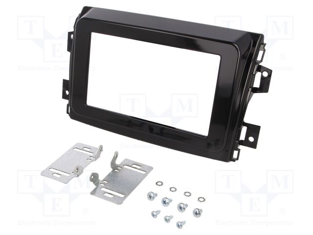Radio mounting frame; Fiat; 2 DIN; black gloss
