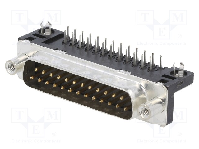 D-Sub; socket; female; on PCBs; THT; Locking: screws; 5A