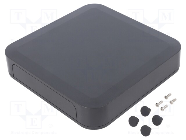 Enclosure: with panel; PF; X: 150mm; Y: 150mm; Z: 30mm; ABS; dark grey