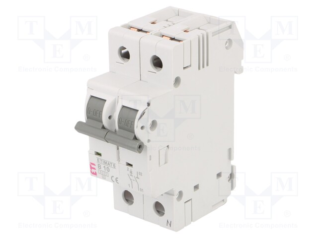 Circuit breaker; 230/400VAC; Inom: 10A; Poles: 1+N; DIN; Charact: B
