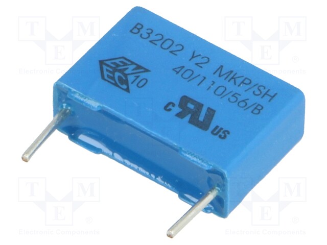 Capacitor: polypropylene; 22nF; 15mm; ±20%; 18x12x6mm; 300VAC