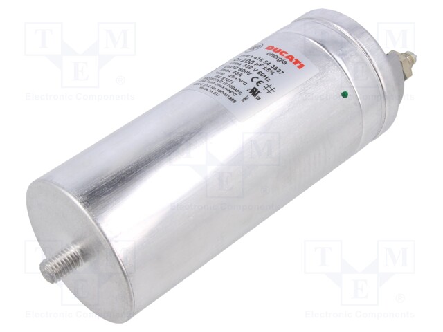 Capacitor: polypropylene; 200uF; ±5%; Mounting: M12 screw; 600VDC