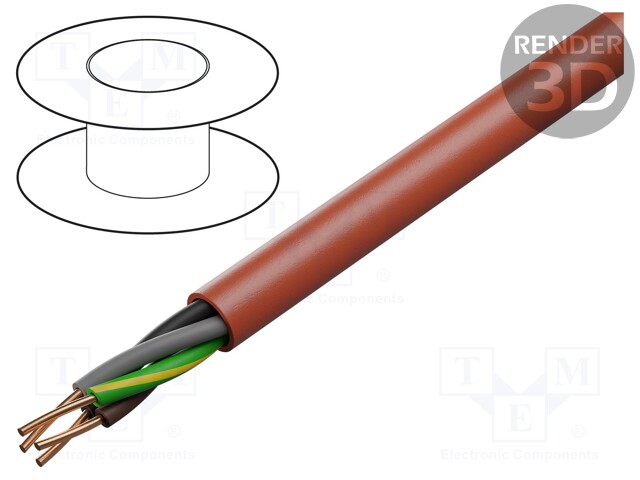 Wire; HDGs; 4G1,5mm2; unshielded; 300/500V; LSZH; Cu; solid; red