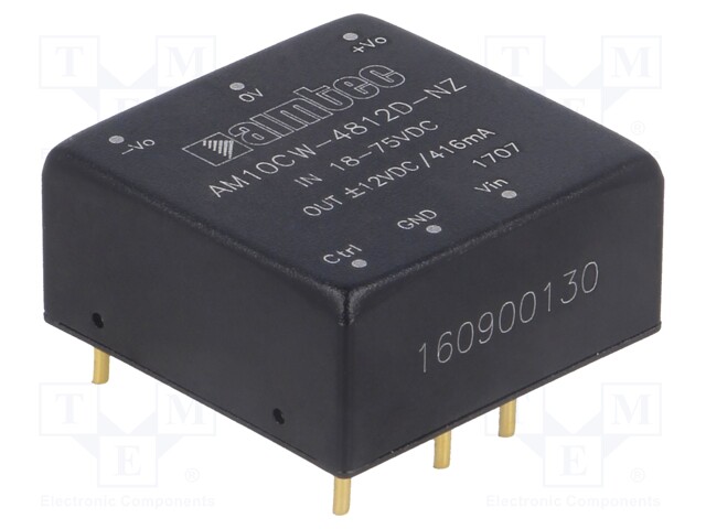 Converter: DC/DC; 10W; Uin: 18÷75V; Uout: 12VDC; Uout2: -12VDC; 1"x1"