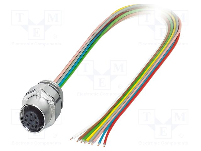 Connector: M12; socket; PIN: 8; female; 30V; straight; IP67; cables