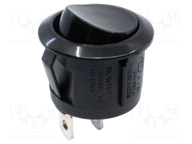 ROCKER; SPST; OFF-ON; 10A/125VAC; black; RRG3; Body: black; 100MΩ