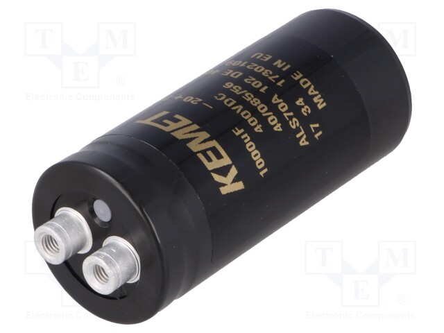Capacitor: electrolytic; 1000uF; 400VDC; Leads: screw; ESR: 157mΩ