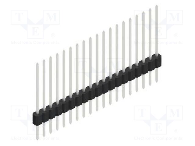 Connector: pin strips; pin header; male; PIN: 19; 1.27mm; THT; 1x19