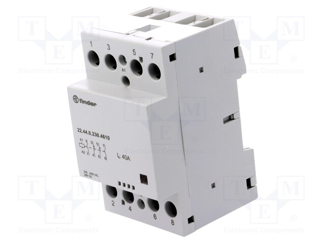 Relay: installation; monostable; NC x2 + NO x2; Ucoil: 230VAC