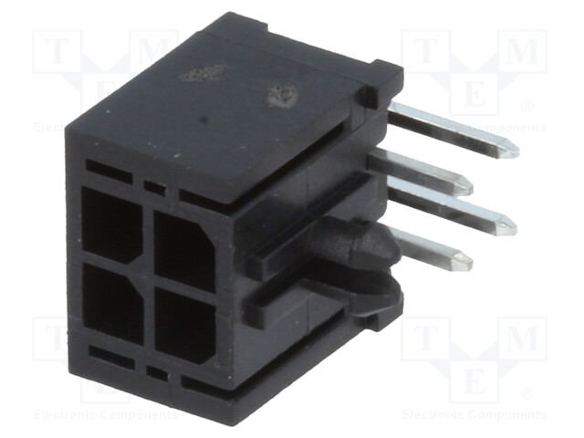Socket; wire-board; male; MF30; 3mm; PIN: 4; THT; PCB snap; 5A; tinned