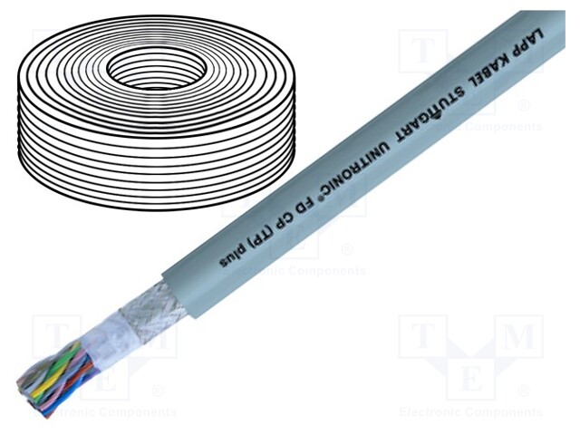 Wire: data transmission; UNITRONIC® FD CP (TP) plus; 8x2x0,5mm2
