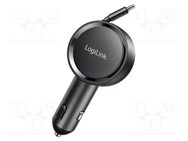 USB power supply; USB C plug; Sup.volt: 12÷24VDC; black; rolled