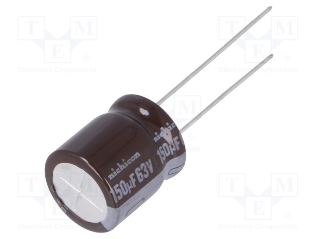 Capacitor: electrolytic; low impedance; THT; 150uF; 63VDC; ±20%