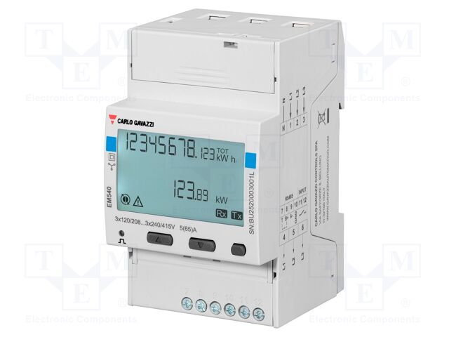 Counter; digital,mounting; for DIN rail mounting; LCD; Iin: 0÷65A