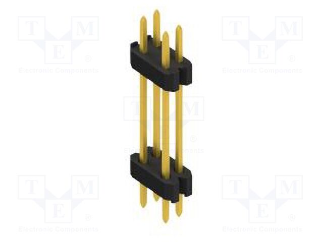 Connector: pin strips; pin header; male; PIN: 4; 1.27mm; THT; 2x2