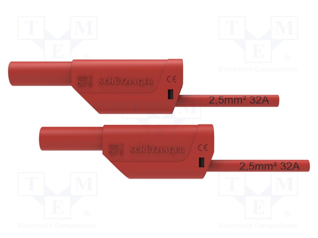 Test lead; 32A; 4mm banana plug-4mm banana plug; Urated: 1kV