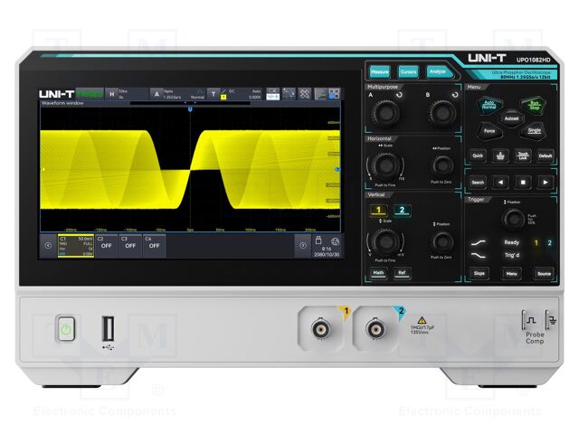 Oscilloscope: digital; Ch: 2; 80MHz; 1,25Gsps; 5Mpts; 5n÷1ks/div