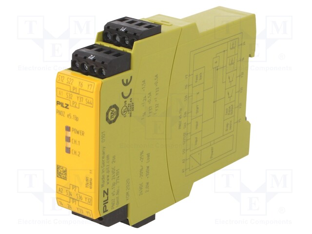 Module: safety relay; Series: PNOZ e5.13p; IN: 2; OUT: 5; -10÷55°C